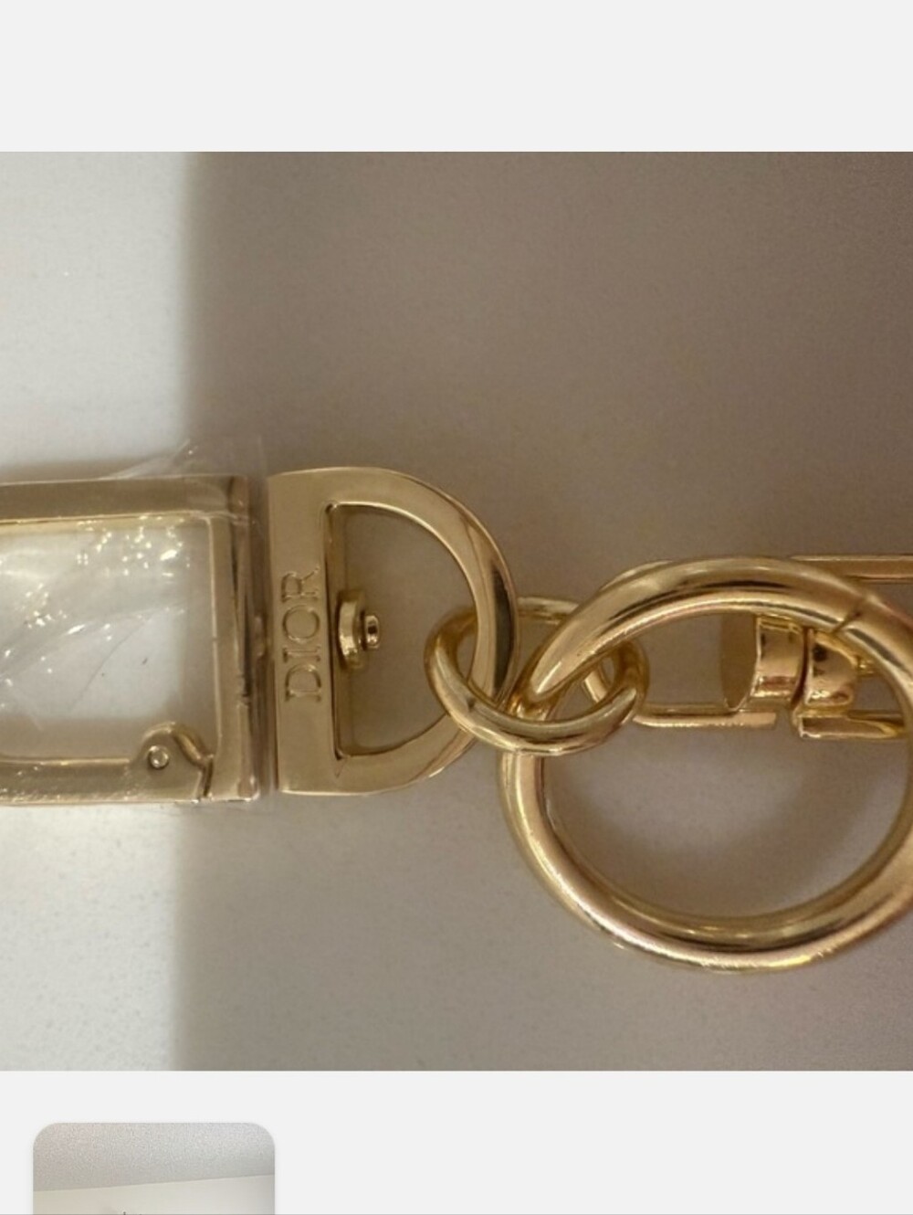 Dior White and Gold Star Keyring Charm - Picture 4 of 5